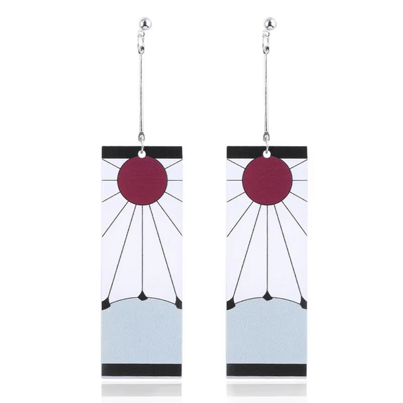 Drop Earrings Anime Acrylic Demon Slayer Kimetsu No Yaiba Blade of Ghost Earings for Women Men Tanjiro Earrings