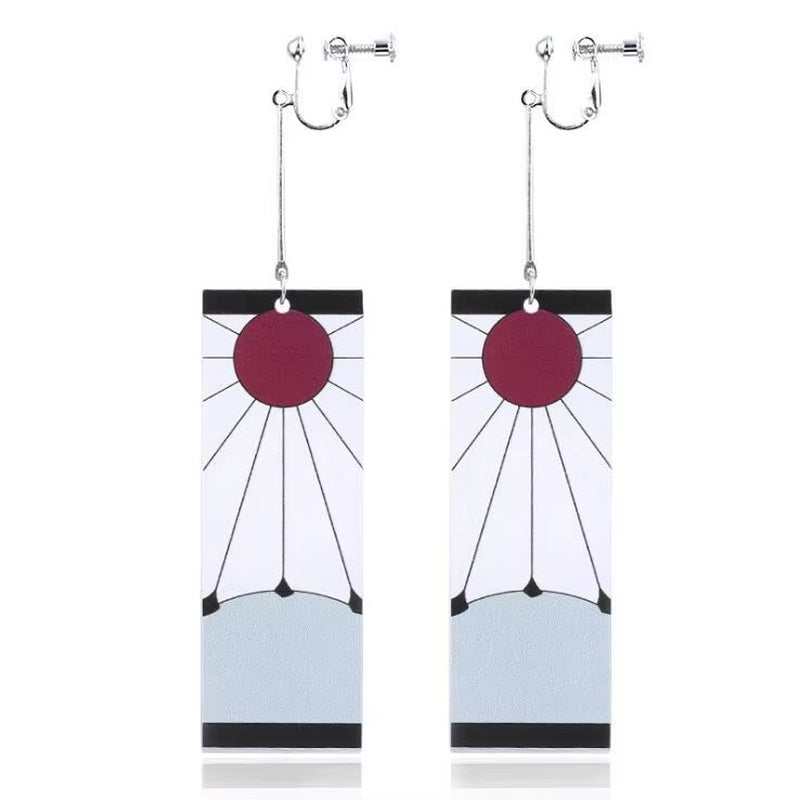 Drop Earrings Anime Acrylic Demon Slayer Kimetsu No Yaiba Blade of Ghost Earings for Women Men Tanjiro Earrings