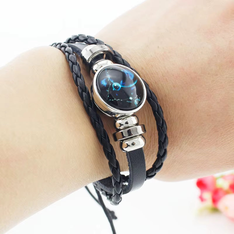Berserk Symbol Bracelet 18Mm Cartoon Logo Black Leather Bangles Anime Game Fashion Jewelry Boys Gifts MTV13