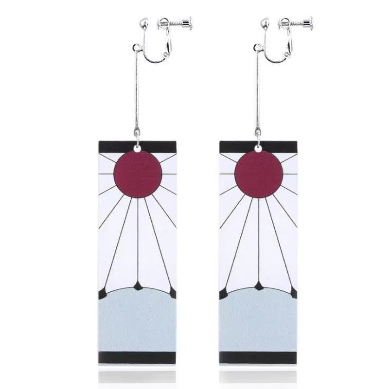 Drop Earrings Anime Acrylic Demon Slayer Kimetsu No Yaiba Blade of Ghost Earings for Women Men Tanjiro Earrings