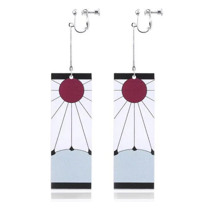 Drop Earrings Anime Acrylic Demon Slayer Kimetsu No Yaiba Blade of Ghost Earings for Women Men Tanjiro Earrings