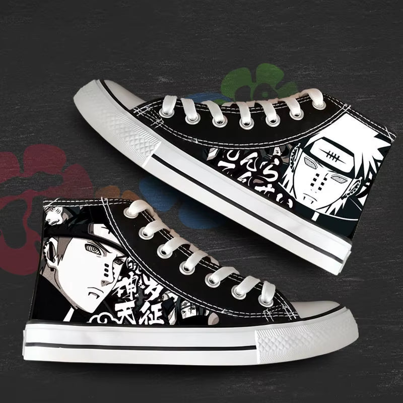 Anime NARUTO Canvas Shoes Sasuke Itachi Canvas Sneakers Vulcanized Shoes Children Adolescents Student Fluorescent Shoes Gifts