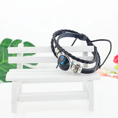 Berserk Symbol Bracelet 18Mm Cartoon Logo Black Leather Bangles Anime Game Fashion Jewelry Boys Gifts MTV13