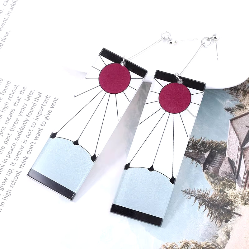 Drop Earrings Anime Acrylic Demon Slayer Kimetsu No Yaiba Blade of Ghost Earings for Women Men Tanjiro Earrings